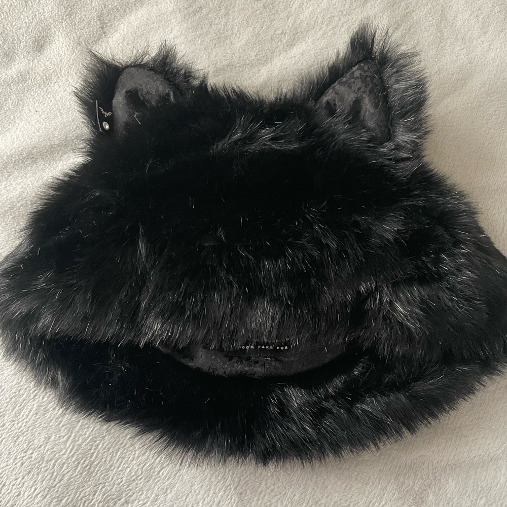 SpiritHoods Black Faux Fur Hat